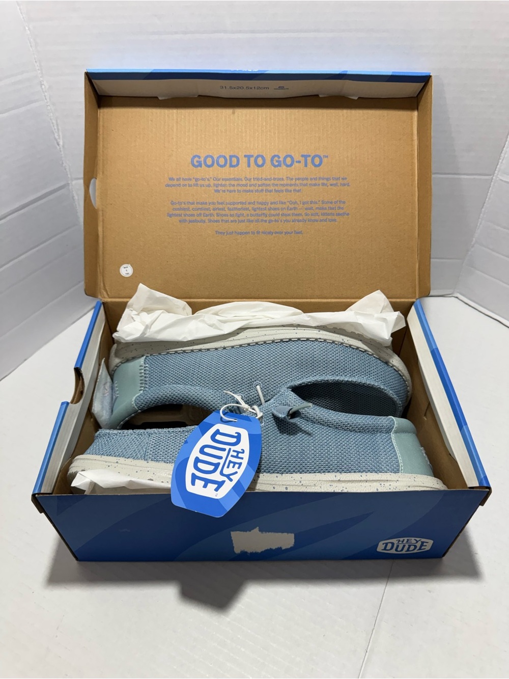 Hey Dude Wally Stretch Sox Men"s Shoes - Cloud Blue/Dawn Blue US 10